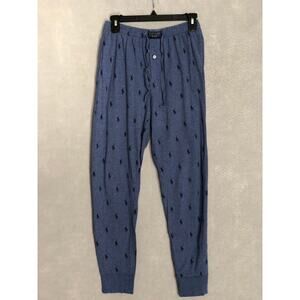 Polo Ralph Lauren Jogger Pajama Pants Men's Small Mercerized Cotton Blue NEW